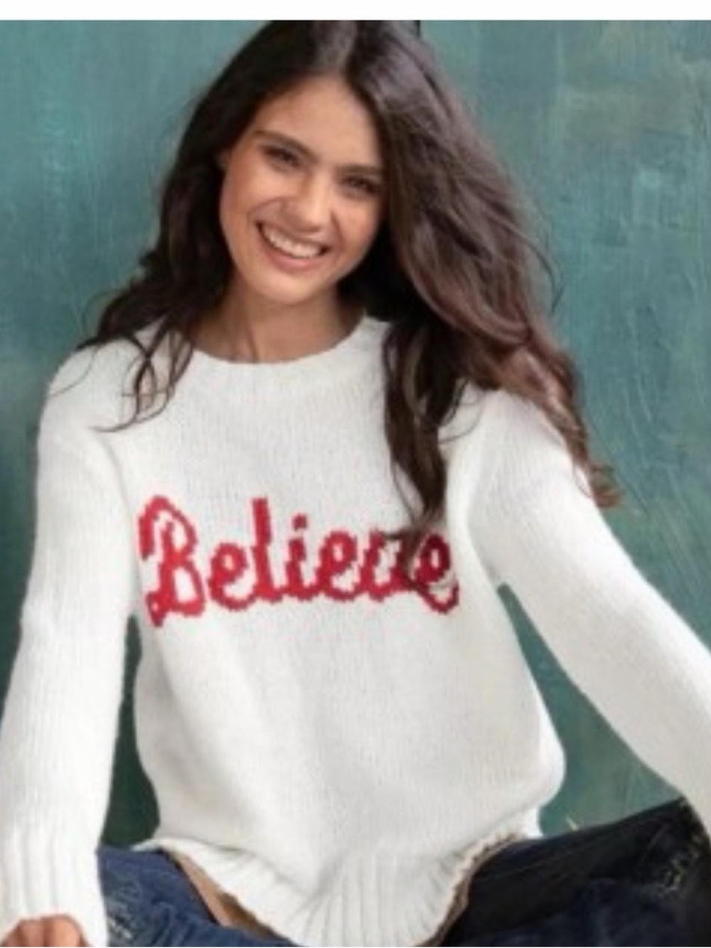Wooden Ships Believe Loose Knit Crew Neck Sweater XS